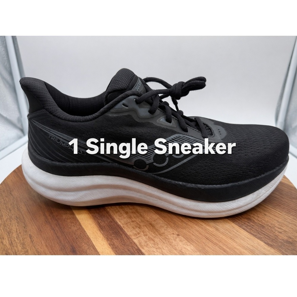 Saucony Triumph 23 Single Right Sneaker Men's Size 8 1/2W Black White  0380